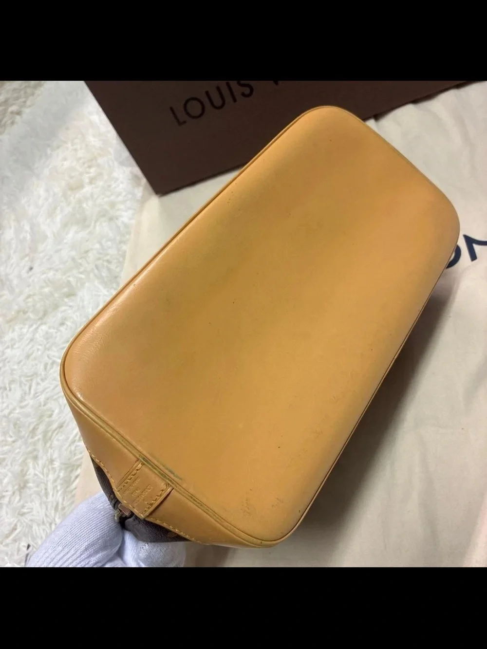 Louis Vuitton Monogram Alma PM Satchel in Brown and Natural Vachetta